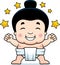Cartoon Sumo Boy Celebrating