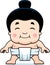 Cartoon Sumo Boy Smiling