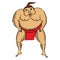 Cartoon sumo wrestler.