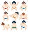 Cartoon Sumo wrestler icons