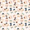 Cartoon Sumo wrestler seamless pattern