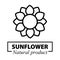 Cartoon sunflower vector outline logotype