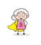 Cartoon Super Grandmother Character Vector Illustration