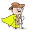 Cartoon Super Hero Detective Vector Character