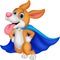 Cartoon Super Hero Dog Flying