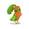 Cartoon superhero carrot character standing confidence with arms akimbo in comics costume