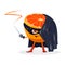 Cartoon superhero mellow orange fruit
