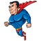 Cartoon Superman with huge chest