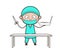 Cartoon Surgeon Holding a Scissors and Tool Box Vector