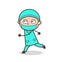 Cartoon Surgeon Running in Angry Mood Vector Illustration