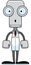 Cartoon Surprised Scientist Robot