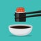 cartoon sushi and food japan isolated