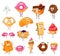 Cartoon sweets and bakery funny characters set