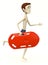 Cartoon swimmer with buoy