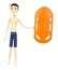 Cartoon swimmer with buoy