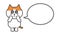 Cartoon tabby cat appealing to somebody with a speech bubble, vector illustration.