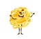 Cartoon tagliatelle pasta character, cute macaroni