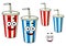 Cartoon takeaway soda striped cups