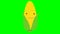 Cartoon talking sweet corn loop with alpha channel. Vegetable animation on chroma key green or transparent background.