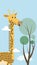 Cartoon tall giraffe
