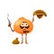 Cartoon tangerine or mandarin robber character