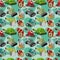 Cartoon Tank/Cannon Weapon seamless pattern