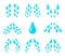 Cartoon tears. Cry, water and sweat drops, eye droplets. Teardrop rain, unhappy crying character emotion isolated vector