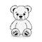 Cartoon teddy bear. Hand-drawn plush bear doll.