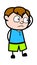 Cartoon Teen Boy thinking in Confusion