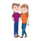 Cartoon teenage couple icon, colorful flat design