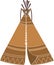 Cartoon teepee tipi. Traditional Indian dwelling