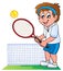 Cartoon tennis player