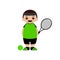 Cartoon tennis player vector illustration