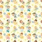 Cartoon Tennis Players seamless pattern