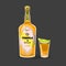 Cartoon tequila bottle. Mexican alcohol. Isolated drawing of mexico symbol. Traditional alcoholic drink poster