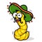 Cartoon tequila worm. Vector illustration