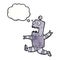 cartoon terrified robot with thought bubble