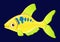 Cartoon tetra aquarium fish funny character