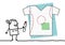 Cartoon Textile Designer Drawing a Tee Shirt