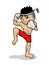 Cartoon Thai martial arts and muay thai boran