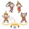 Cartoon Thai style, character of Thailand culture, vector cartoon