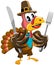Cartoon Thanksgiving Turkey Fork Knife
