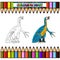 Cartoon Therizinosaurus for coloring book