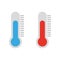 Cartoon thermometers in hand drawn style. Vector illustration.