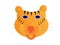 Cartoon Tiger Face Illustration with Whiskers