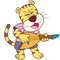 Cartoon Tiger Playing an Electric Guitar