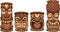 Cartoon Tiki totems of different sizes