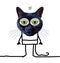 Cartoon Tired Funny Cat