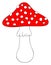 Cartoon toadstool fungus. Mushroom icon. Vector illustration
