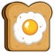 Cartoon Toast Bread Slice With Egg